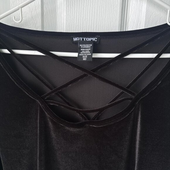 Hot Topic Velvet Pentagram Shirt Womens M Gothic Punk Stretchy Witchy - Picture 3 of 8